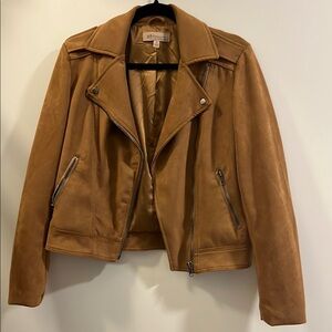 Philosophy Tan Leather Motorcycle Jacket